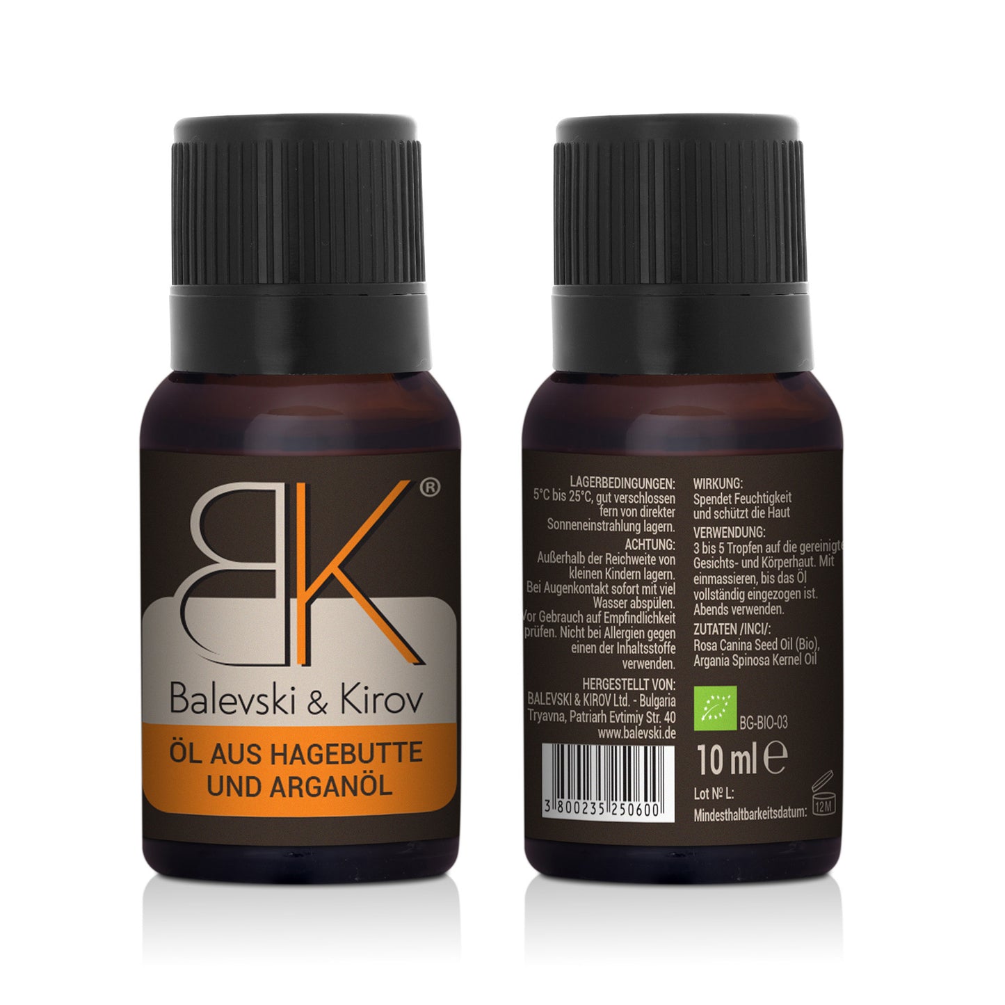 Kaltgepresstes Hagebuttenöl mit Arganöl - Bio-Produkt