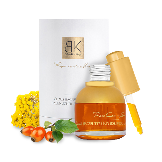 Kaltgepresstes Hagebuttenöl mit italienischer Strohblume 30 ml Premium  Bio-Produkt